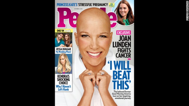 When former "Good Morning America" host Joan Lunden learned she was facing an "aggressive" form of breast cancer, she was determined to face her health battle head on. Knowing she would need chemotherapy, Lunden decided to remove her familiar blond hair before her locks could be affected by the treatment. "You know it's going to happen one of these days and you are wondering how or when," <a href='http://ift.tt/1qtPomD' target='_blank'>Lunden explained to People magazine</a>, which she posed for without her wig in September. "So I just owned it."