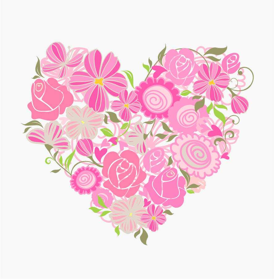 free heart flower clipart - photo #3