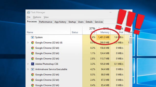 Why Is Windows 10's "System" Process Using So Much RAM?