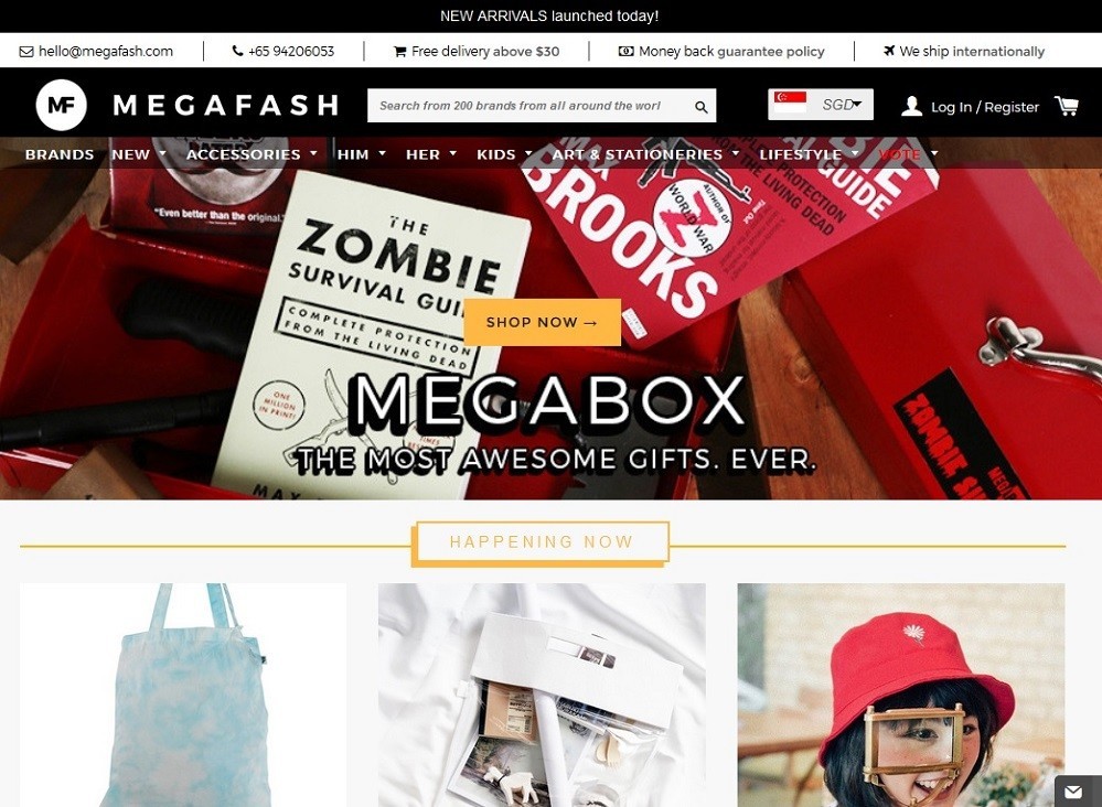 Megafash - 14 popular ecommerce sites in Singapore - October 2015
