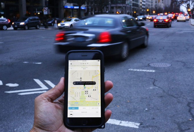 uber app on street