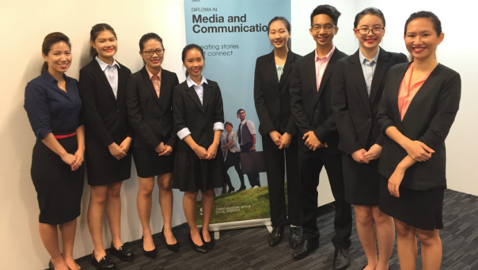 The survey on Singapore youth's online shopping habits was conducted by students from Singapore Polytechnic's Diploma in Media and Communication (seen here with their lecturer). (Image credit: Singapore Polytechnic)
