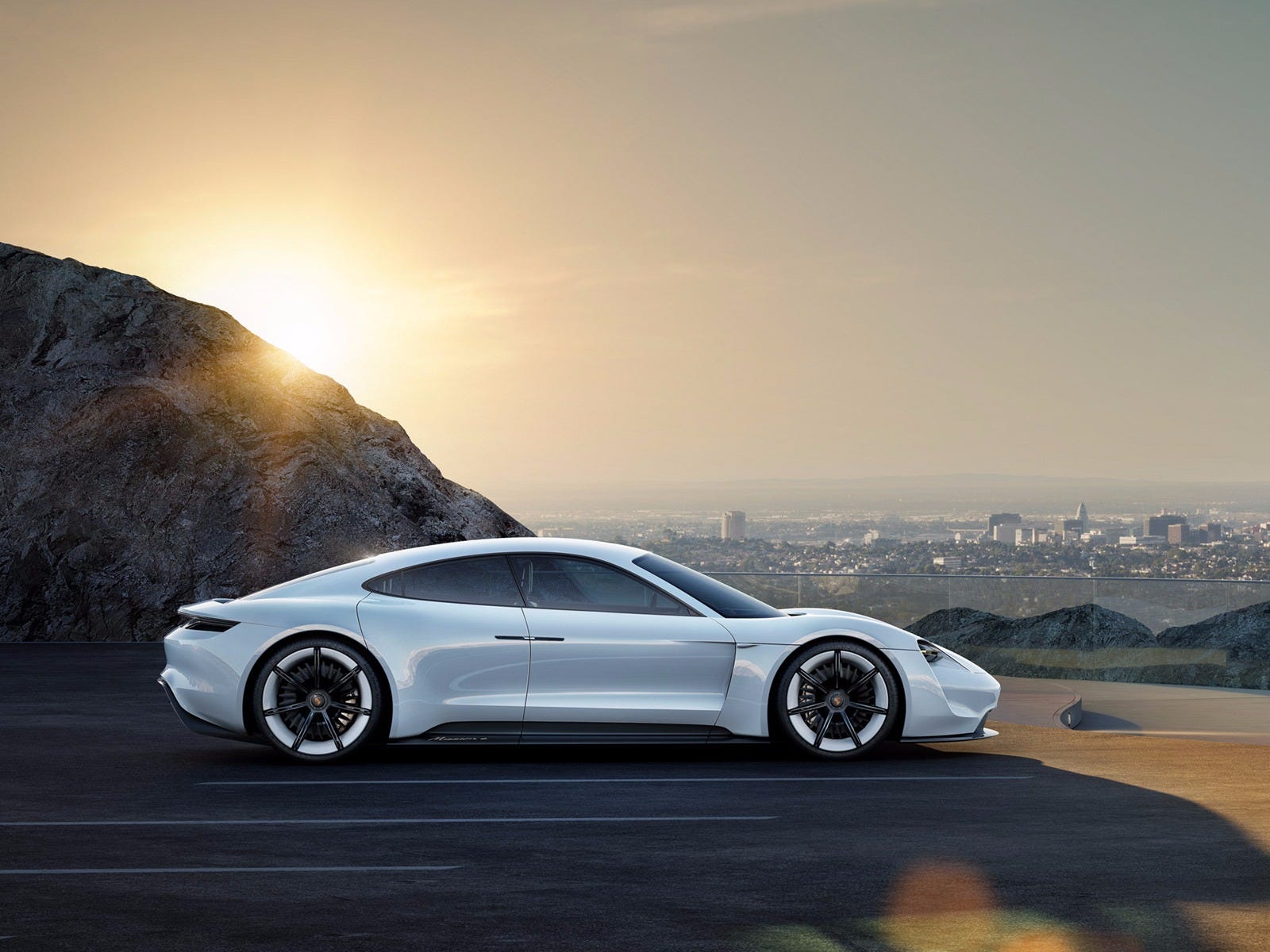 Porsche concept car driving