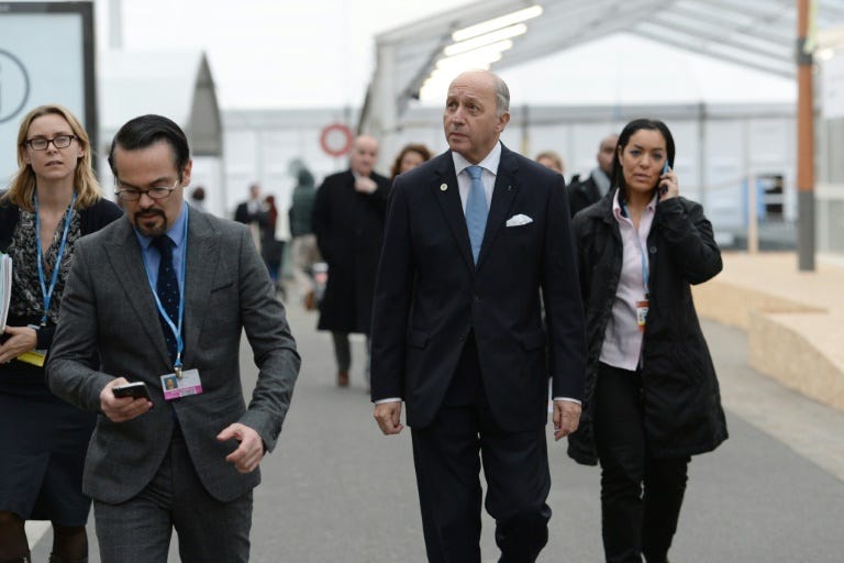 French Foreign Affairs minister Laurent Fabius , pictured at the COP21 climate summit venue in Paris on December 2, 2015, said there is 
