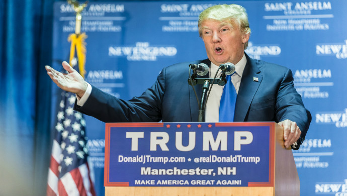 Manchester, New Hampshire, November 11, 2015: Donald Trump speaks to supporters. (Image credit: Ilya B. Mirman/Shutterstock.com)