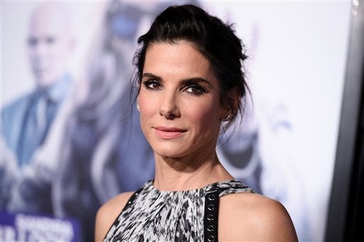 FILE - In this Oct. 26, 2015 file photo, actress Sandra Bullock arrives at the LA Premiere of 
