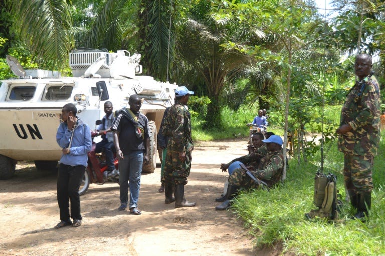 The United Nations' MONUSCO peacekeeping force patrol North Kivu province in the Democratic Republic of Congo, in May 2015