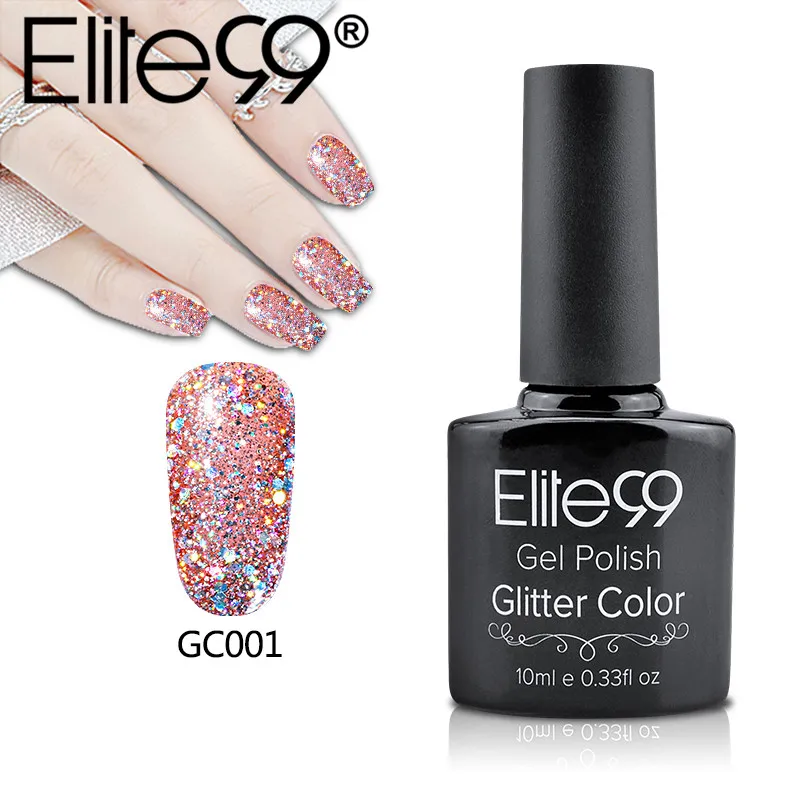 Elite99 10ml Soak Off Diamond Gel UV Glitter Nail Gel Polish Glitter ...