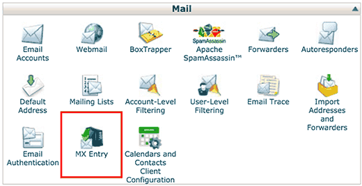 MX Entry icon in cPanel