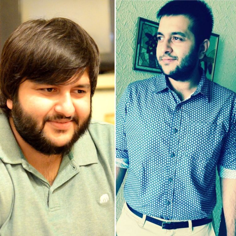 Nutright's Umar Majeed before (left) and after (right)