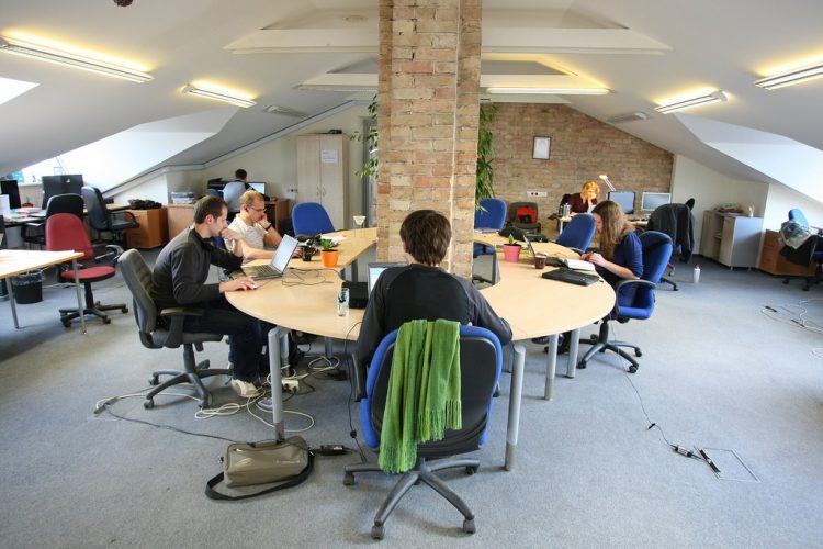 Co-working hub space in Vilnius, Lithuania.