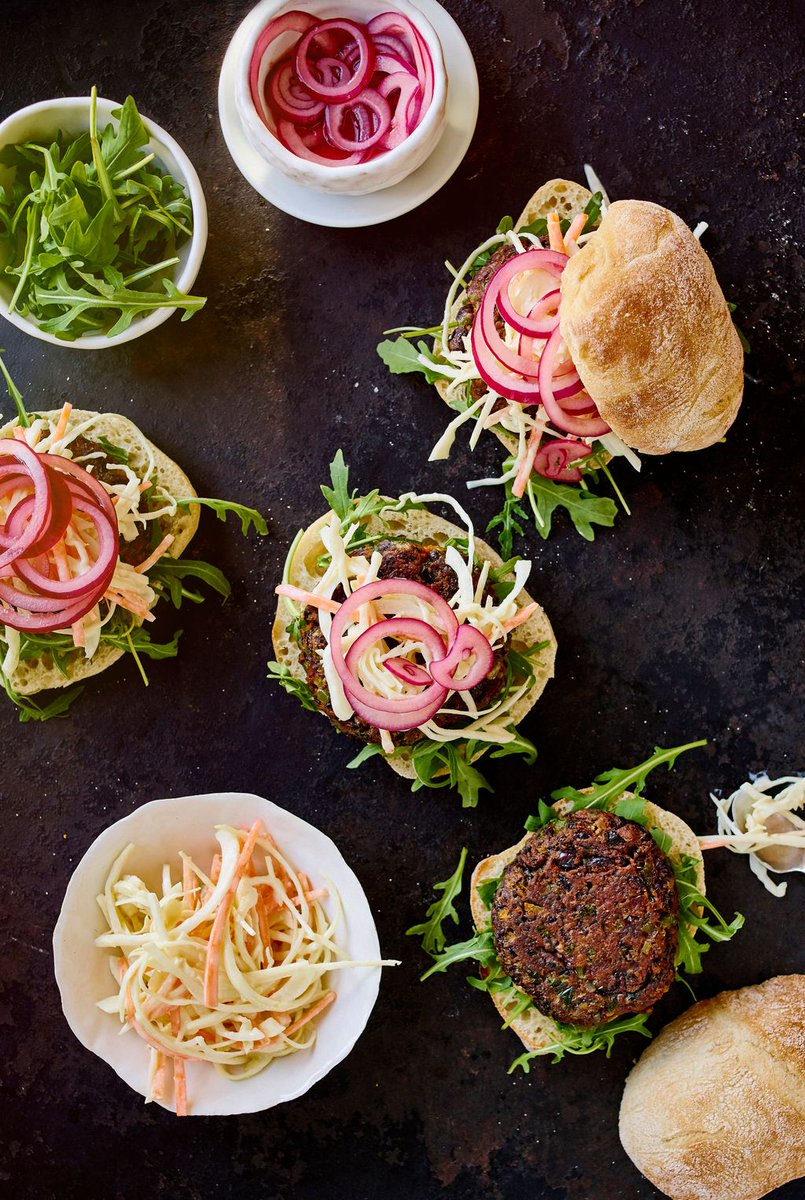 Make a #meatfreemonday feast of cajun bean #burgers and dairy-free slaw ...